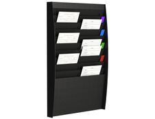 Présentoir mural - 20 cases verticales pour document format A4 - noir