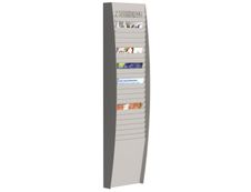 Présentoir mural - 25 cases verticales pour document format A4 - gris