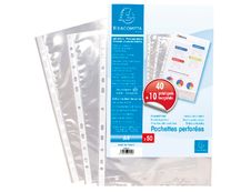 Exacompta - 50 Pochettes plastique perforées - A4 - lisses - 5/100