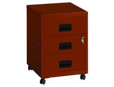 Caisson mobile - 3 tiroirs - rouge terracota