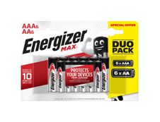 ENERGIZER MAX Duo - 6 piles alcalines - AAA LR03 + 6 piles alcalines - AA LR06