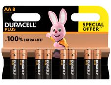 DURACELL 100% Plus offre spéciale - 8 piles alcalines - AA LR06 