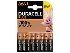 DURACELL 100 % Plus offre spéciale - 8 piles alcalines - AAA LR03