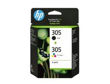 HP 305 - pack de 2 - noir, cyan, magenta, jaune - cartouche d'encre originale