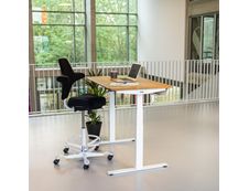 Bureau UGO L140 - pieds blanc - plateau chêne massif