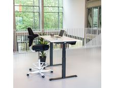 Bureau UGO L160 - pieds noir - plateau Blanc laqué