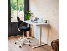 Bureau UGO L160 - pieds blanc - plateau Blanc laqué