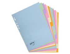 Jet'Up Green - Intercalaire 12 positions - A4 - carte recyclée couleurs pastel