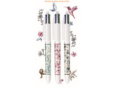 BIC 4 Couleurs Décors tournants - Stylo à bille 4 couleurs - 1 mm - différents modèles disponibles