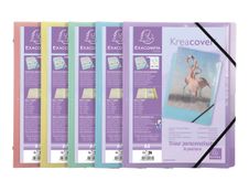 Exacompta Kreacover Pastel - Trieur polypro 8 positions A4 personnalisable - avec 3 rabats - disponible en différents coloris