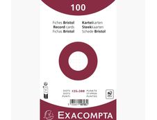 Exacompta - Pack de 100 Fiches Bristol non perforées - 12,5 x 20 cm -  dots - blanc
