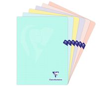 Clairefontaine Mimesys Pastel - Cahier polypro 24 x 32 cm - 96 pages - grands carreaux (Seyes) - disponible dans différentes couleurs