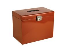 Pierre Henry - Classeur ménager en métal (valisette) avec 5 dossiers suspendus - terracotta