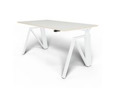 Bureau THEODORE  L160 - pieds blanc - plateau Blanc laqué