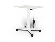 Bureau ELLIOT L70 - pieds blanc - plateau Blanc laqué