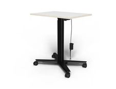 Bureau ELLIOT L70 - pieds noir - plateau Blanc laqué