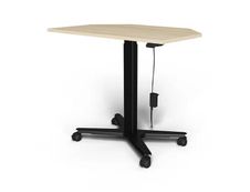 Bureau ELLIOT d'angle L100 - pieds noir - plateau imitation chêne