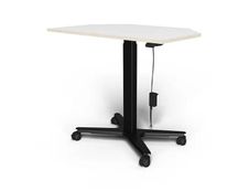 Bureau ELLIOT d'angle L100 - pieds noir - plateau Blanc laqué