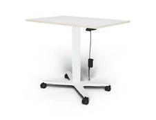 Bureau ELLIOT L100 - pieds blanc - plateau Blanc laqué