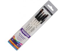 Daler-Rowney Graduate - Pack de 5 pinceaux synthétiques - usé bombé, rond, pinceau à ligne, nuanceur plat, ombreur biseauté - taille : 10/0, 3, 4, 8, 1/4