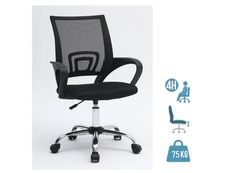 3701338802737-Fauteuil de bureau junior AMY - accoudoirs fixes - noir--1