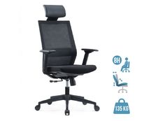 Fauteuil de bureau MAXIM - accoudoirs réglables - Appuie tête réglable - noir