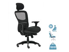 Fauteuil de bureau ergonomique ATHOS - accoudoirs réglables - appuie-tête réglable - noir