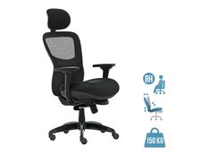 Fauteuil de bureau ATHOS - accoudoirs réglables - appuie-tête réglable - noir