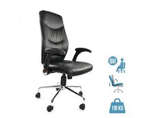 Fauteuil de bureau ATHENA - accoudoirs rabattables - appui-tête intégré - noir