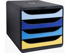 Exacompta BigBox - Module de classement 4 tiroirs - BeeBlue