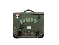 Cartable réversible Dino Kaki 35 cm - 1 compartiment - dinosaure - Pol Fox