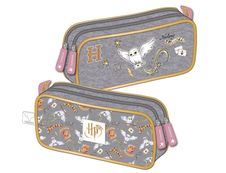 Trousse rectangulaire Harry Potter Hedwig - 2 compartiments - violet pastel - Kid'Abord