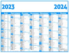 Calendrier Classique - 7 mois par face - 32 x 42 cm - Oberthur