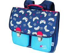Cartable Les Scolaires Garçon - 38 cm - 2 compartiments - marine et bleu - Oberthur