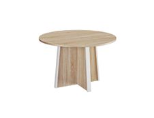 Table de réunion ronde MAMBO - Chêne Sonoma/blanc