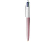 BIC 4 Couleurs WOOD - Stylo à bille 4 couleurs - corps rose