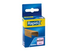 Rapid - Boîte de 5000 Agrafes 8/4 ou Bébé - jusqu'à 15 feuilles - cuivrées