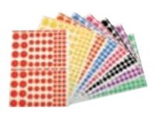 Apli - 10 feuilles gommettes rondes - coloris assortis