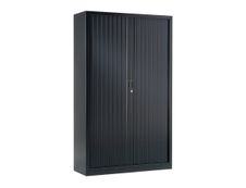 Armoire haute monobloc à rideaux GENERIC - 198 x 120 x 43 cm - noir