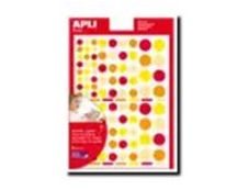 Apli - 6 feuilles gommettes rondes - orange/rouge