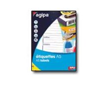 Agipa - Etui A5 - 48 Étiquettes d'expédition blanches - 64 x 133 mm - réf 114139