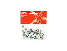 Apli - 100 yeux mobiles adhésifs - coloris assortis