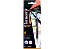 BIC Intensity Dual Tip - 6 Feutres Surligneurs double pointe - couleurs assorties