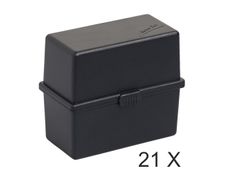 Exacompta Memo-Box - 21 Boîtes à fiches - A8 - pour 100 cartes - noir