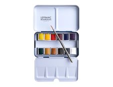 Lefranc & Bourgeois - Peinture aquarelle - 12 1/2 godets - couleurs assorties