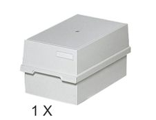 Exacompta - Boîte à fiches avec 2 intercalaires - A4 - pour 1200 cartes - gris lumière