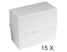 Exacompta - 15 Boîtes à fiches - A5 - pour 200 cartes - gris lumière