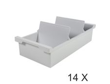 Exacompta - 14 Boîtes à fiches avec 2 intercalaires - A6 - pour 600 cartes - gris lumière