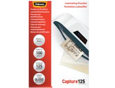 Fellowes - 100 pochettes de plastification (65 x 95 mm) - 125 microns - brillantes 