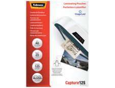 Fellowes - 25 pochettes de plastification A4 (216 x 303 mm) - 125 microns - brillantes 